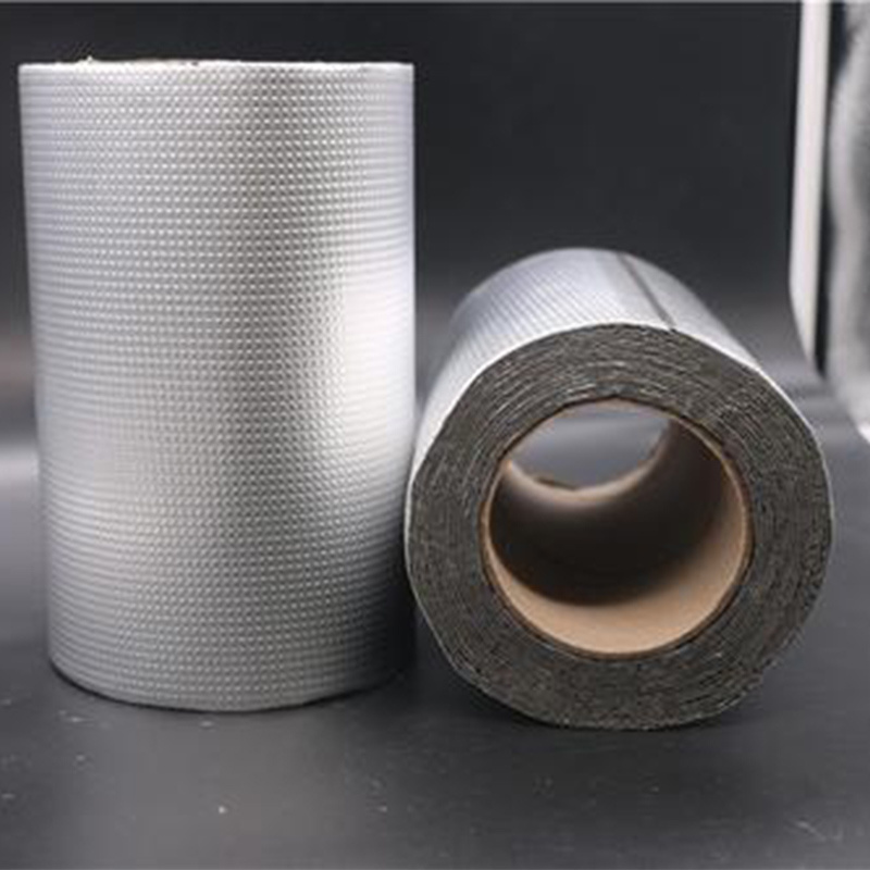 Aluminium Foil Butyl Rubber Waterproof Tape Small Textured Non Adhesive Pipe Wrapping Tape For Roofing