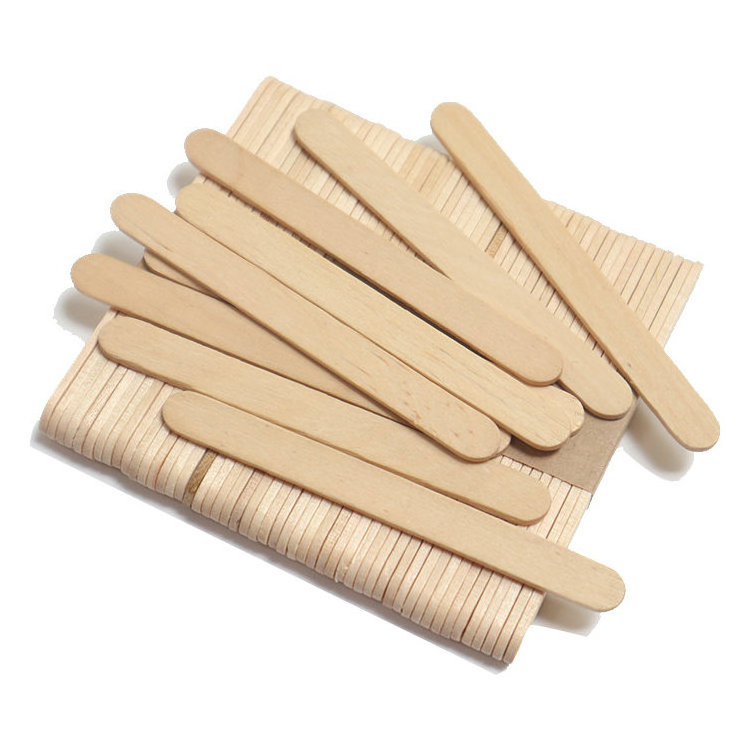 Natural Long Round Wooden Popsicle Sticks Wooden Tongue Depressors Wood Ice Cream Sticks