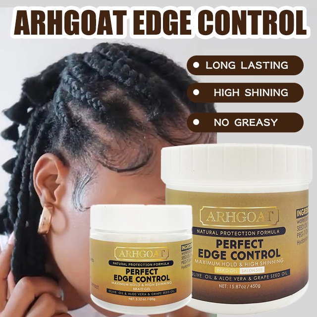 private label custom logo natural edge control wax hair gel vendor bulk braid alcohol free best edge control with brush