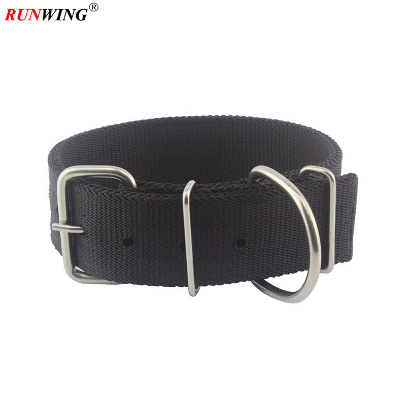 Adjustable 2 inch width heavy duty tough nylon classic webbing dog collar with stainless steel metal buckle