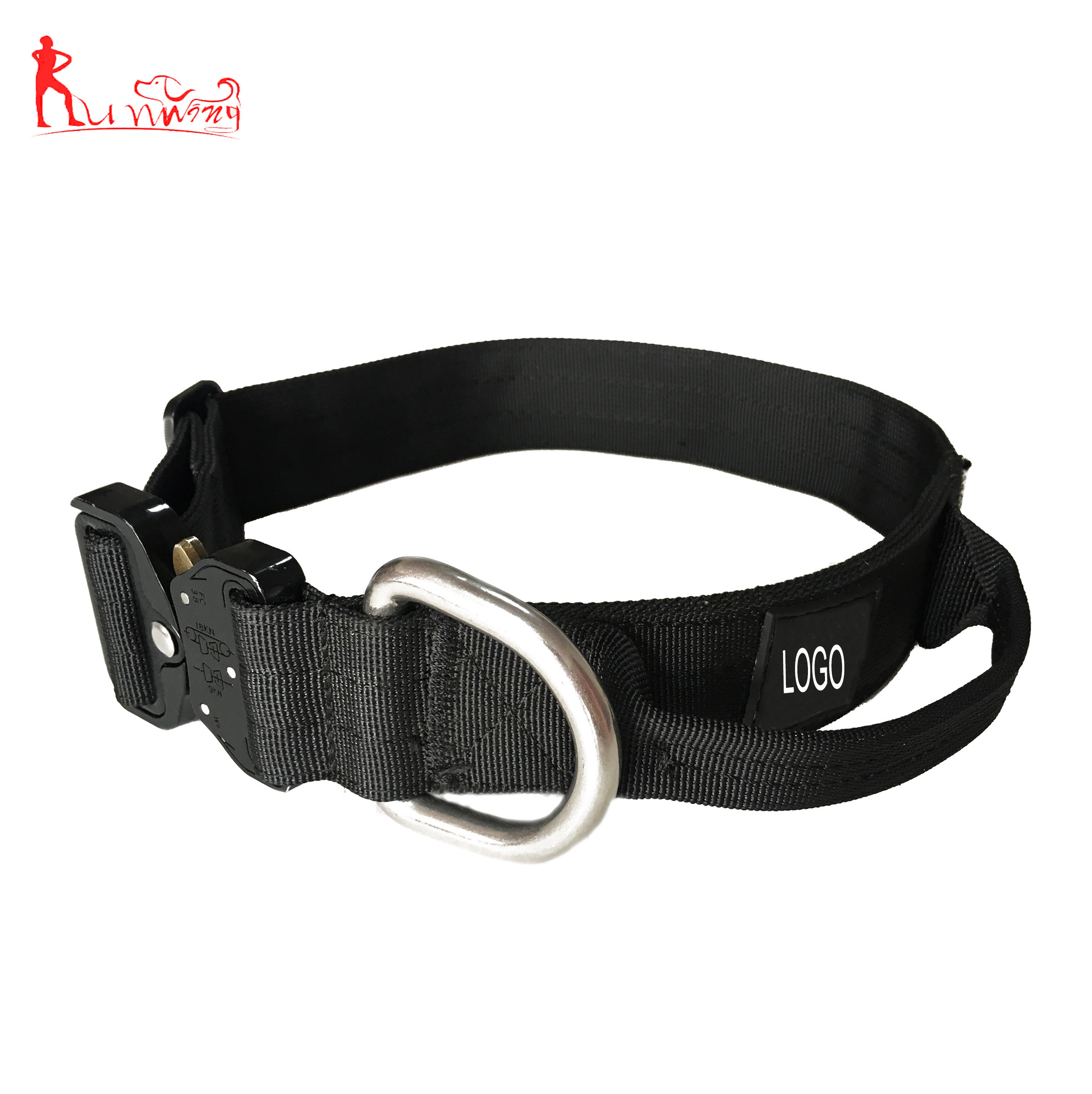 Heavy Duty Tactical Nylon Dog Collar,with Strong Stainless steel D-ring&Durable Quick Release Buckle