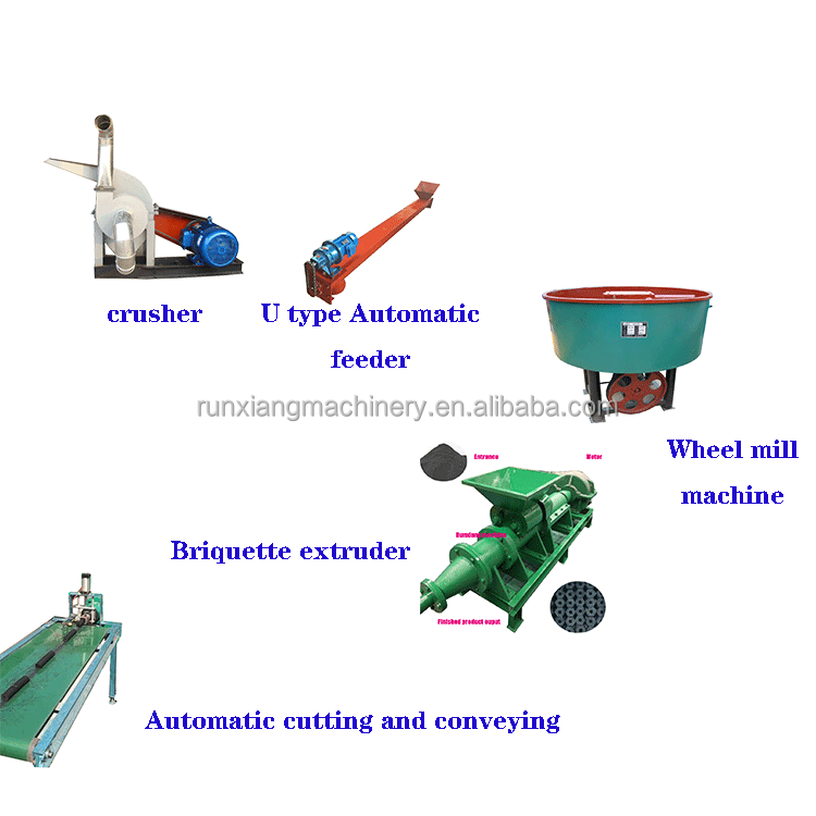 Industrial factory coal and charcoal powder extruder machinery bbq charcoal briquette sawdust wood coconut briquette charcoal