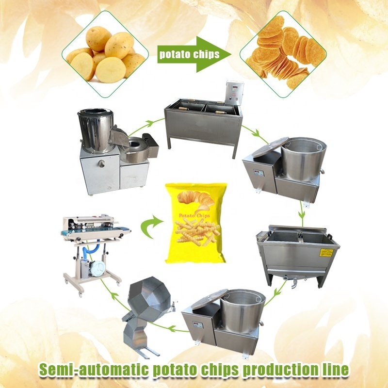 Automatic Potato chips cutting slicing machine potato chips making machine