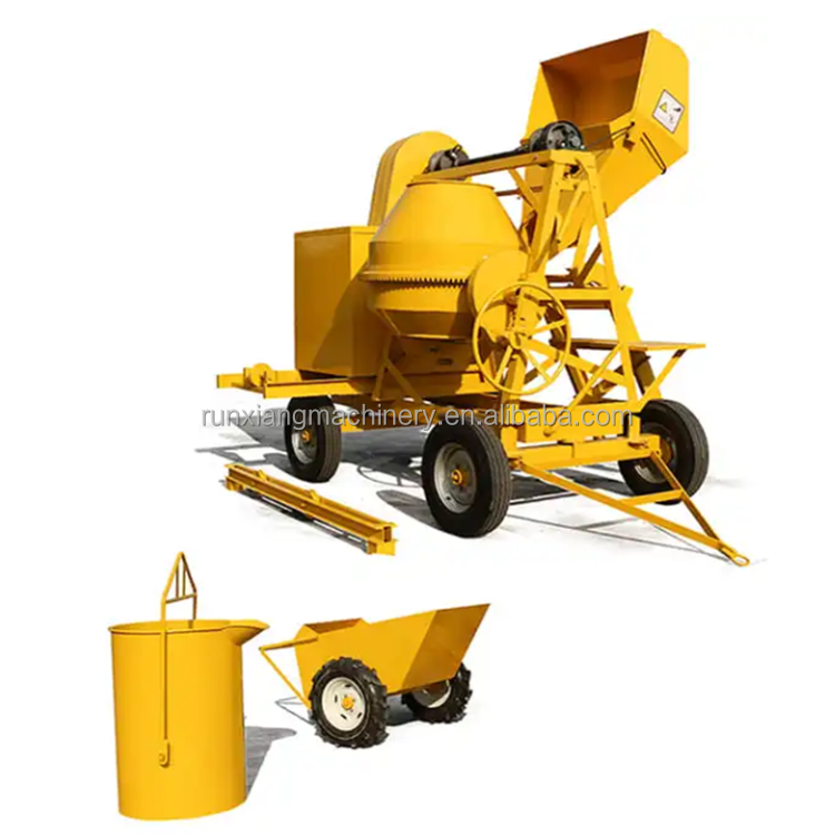 Auto concrete mixer 2 yard concrete mixer 800L diesel engine