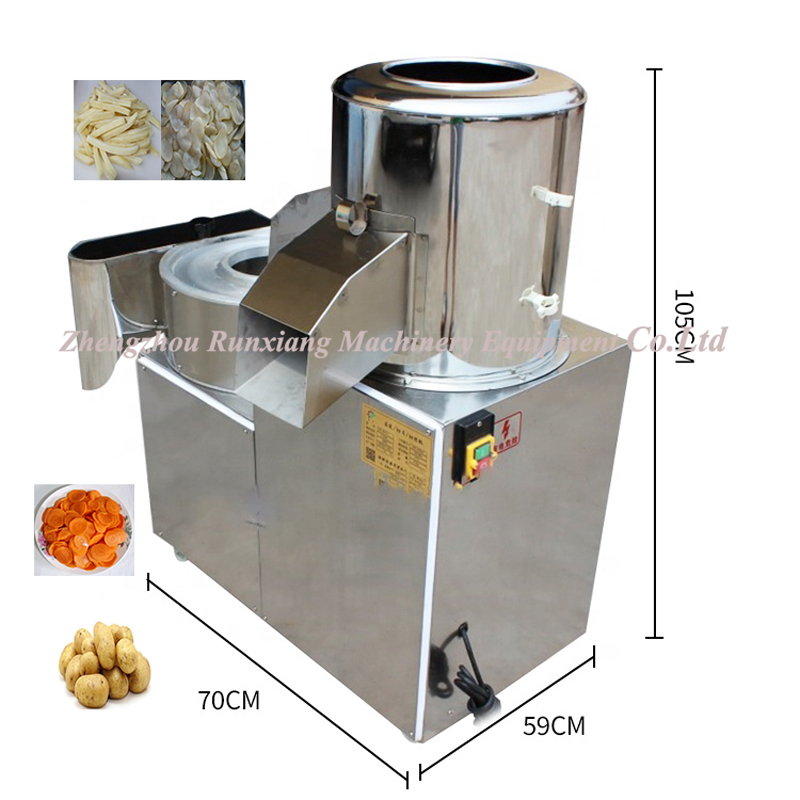 High Performance Potato Peeler And Slicer / Taro Peeler And Chipper / Potato Peeling And Slicing Machine