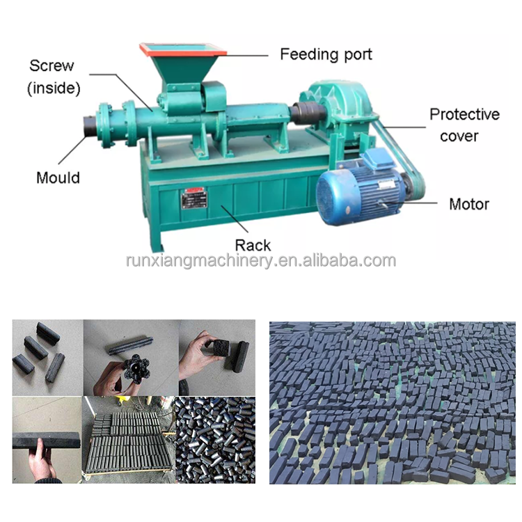 Charcoal Dust Briquette Extruding Machine Industrial Coal Briquette Making Machine Charcoal Powder Machine