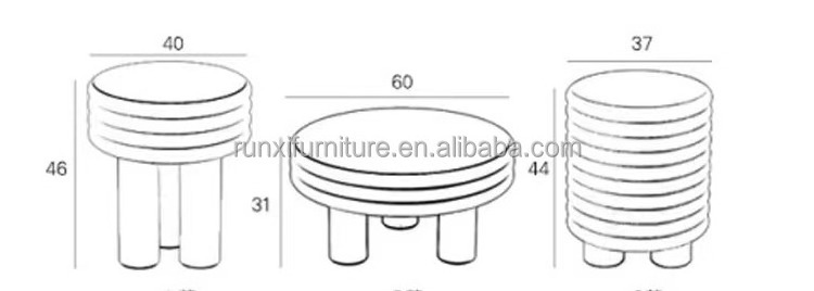 Simple Nordic Modern design side table round top fiberglass contemporary living room furniture scala coffee table