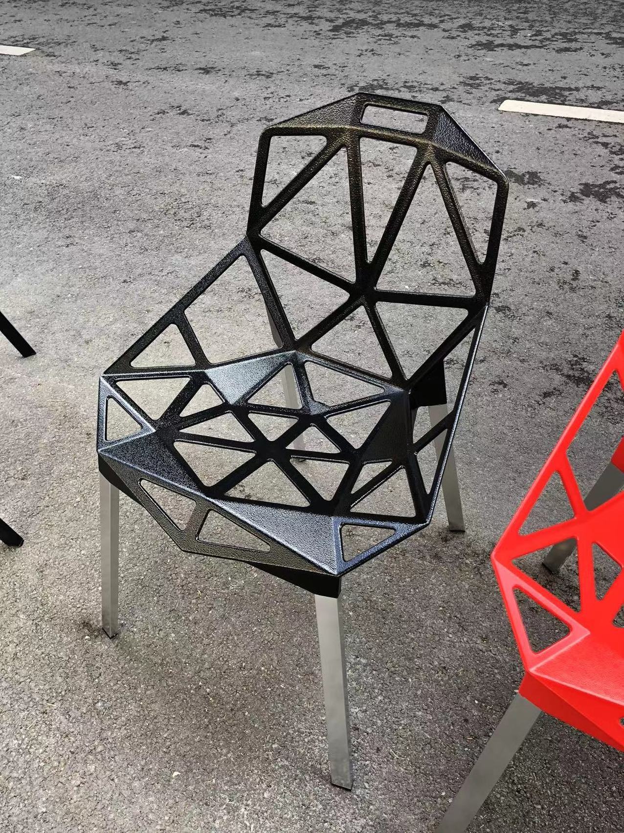 Aluminum Material Stacking  dining Chair