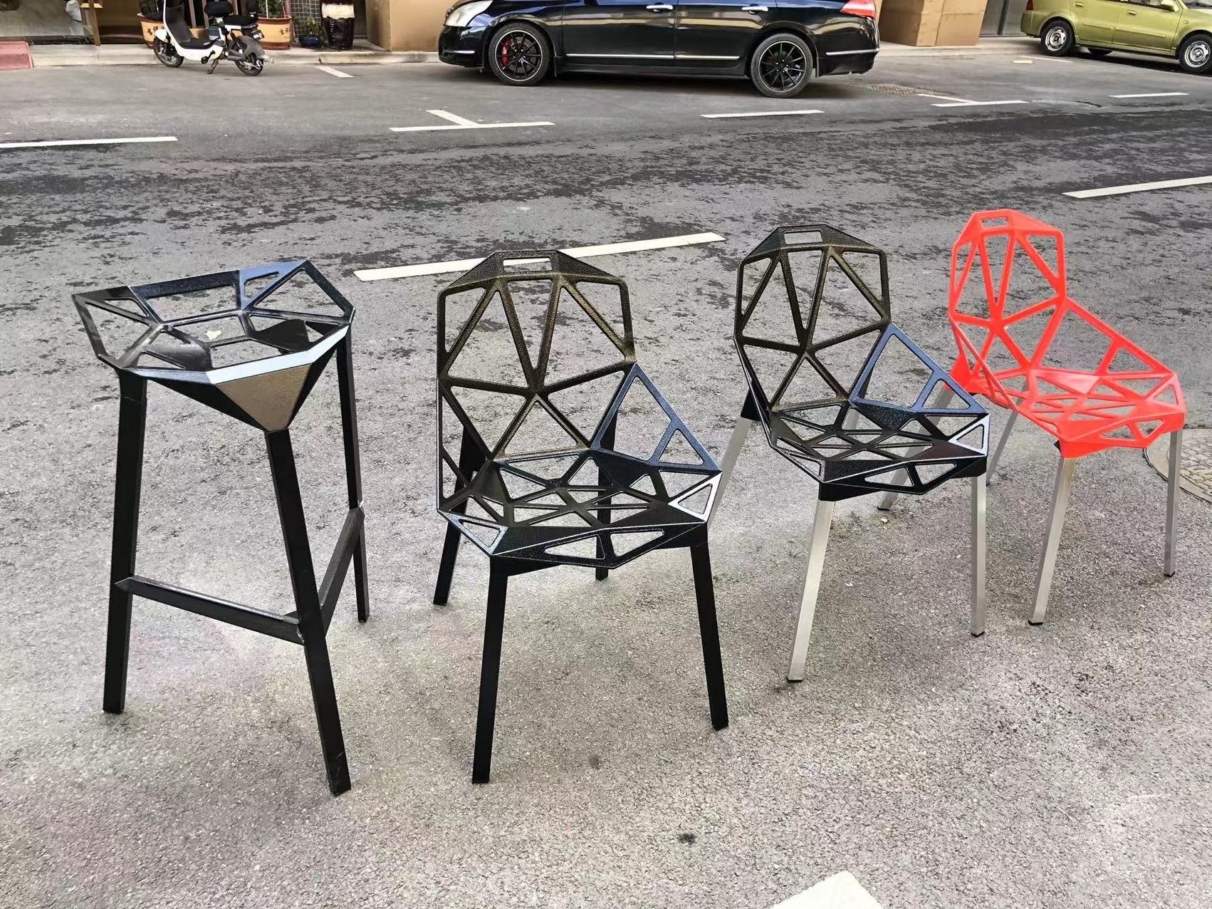 Aluminum Material Stacking  dining Chair