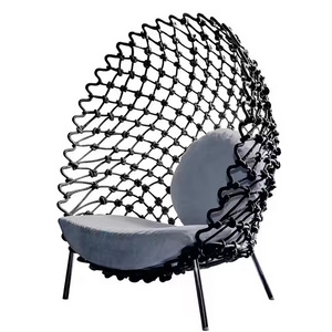 Outdoor Balcony Eggshell Design Rattan Chair Sofa Creative Red Bird's Nest Lounge Chair for Bedroom & Homestay Net Red