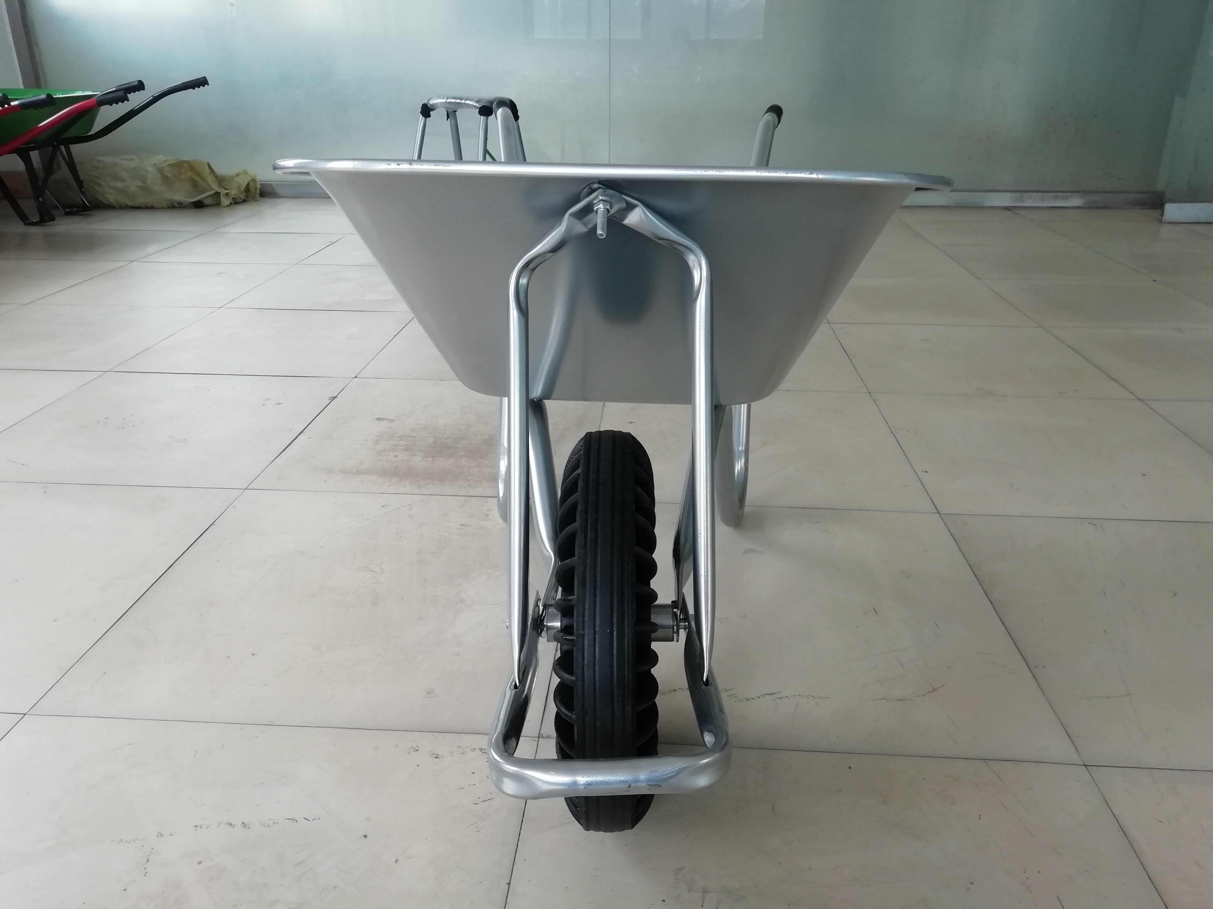 WHEEL BARROW WHEELBARROWS PLASTIC TRAY AND GALVANIZED OR POWEDER COATING FRAME 90L 130L WHEELBARROW DOUBLE WHEEL WHEELBARROW