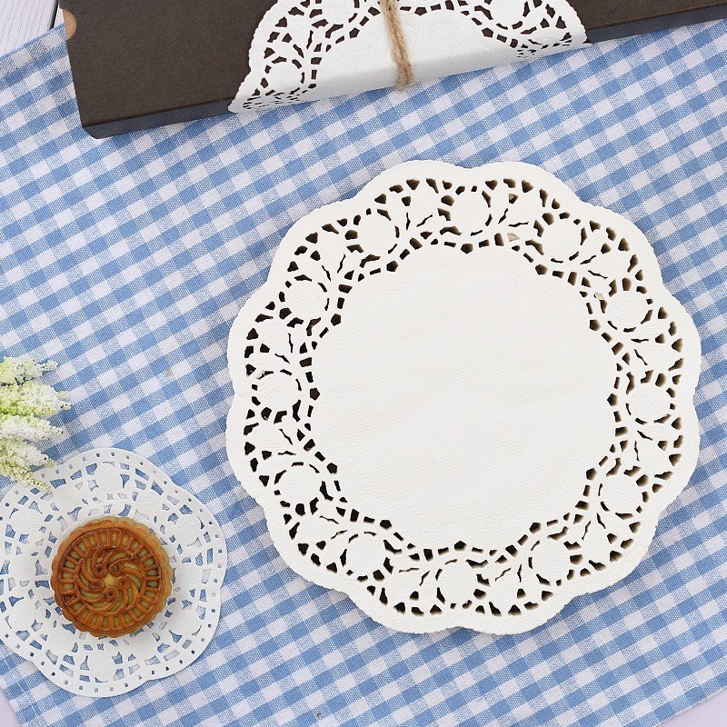 Hot Sele Greaseproof Lace Disposable White Paper Placemat Tea Table Mats Fried Chicken Food Wrapping Paper Doily Paper Doilies