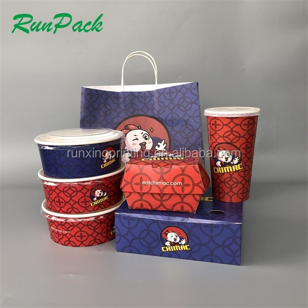 Custom Chip French Fries Hot Dog Fried Chicken Hamburger Packaging Burger Box