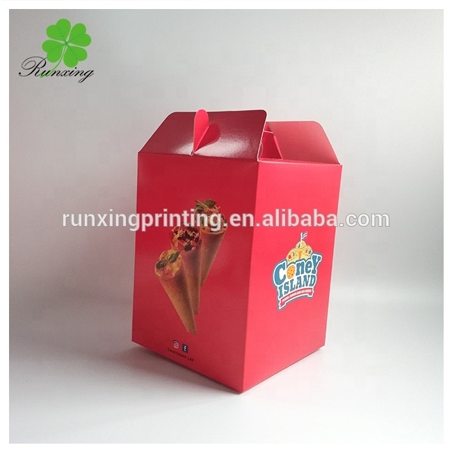 Disposable Biodegradable Pizza Cone Box with Handle Pizza Packaging Food Grade, Kraft Paper Custom Pizza Boxes