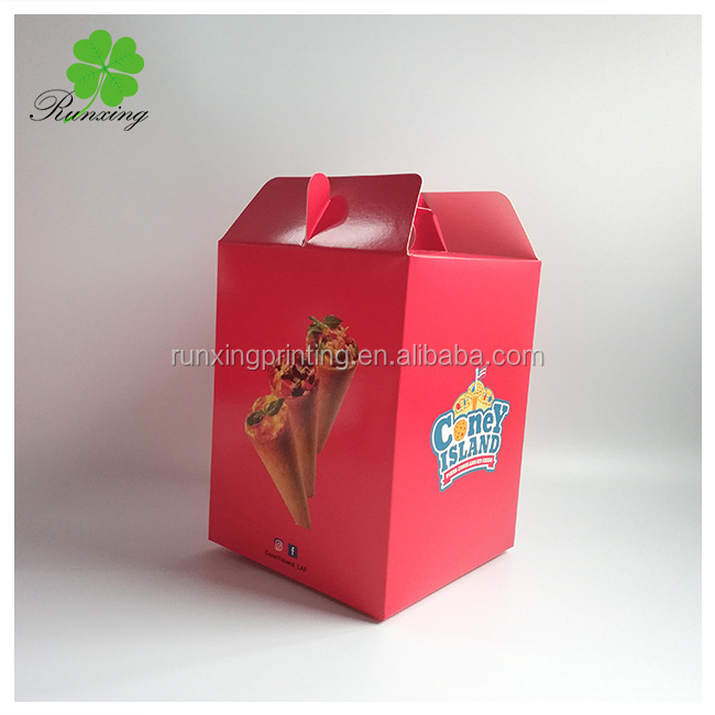 Disposable Biodegradable Pizza Cone Box with Handle Pizza Packaging Food Grade, Kraft Paper Custom Pizza Boxes