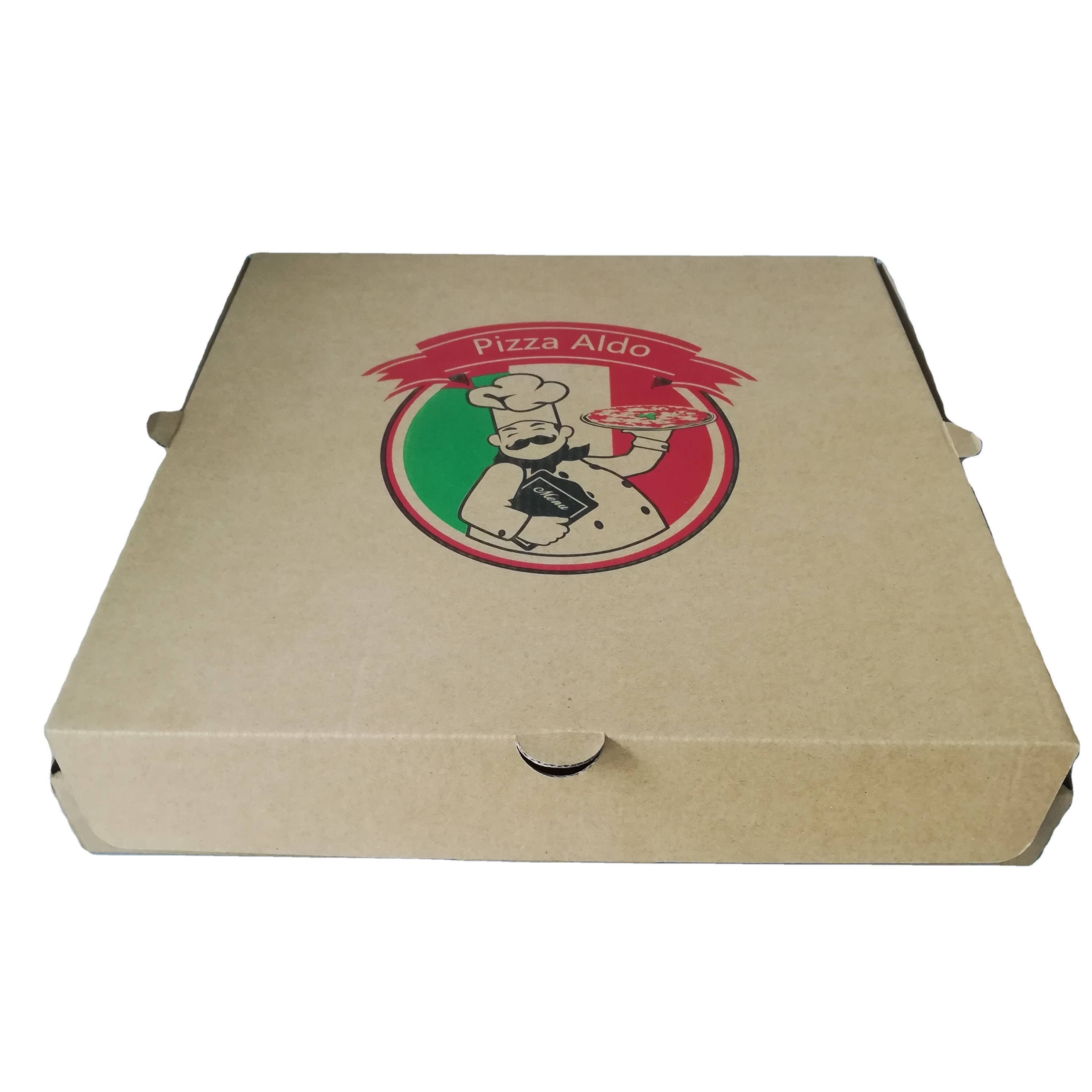 Personalized Deep All Size 9 10 11 12 14 18 Inch Corrugated Kraft Paper Fries Burger Pizza Packaging Boxes Carton