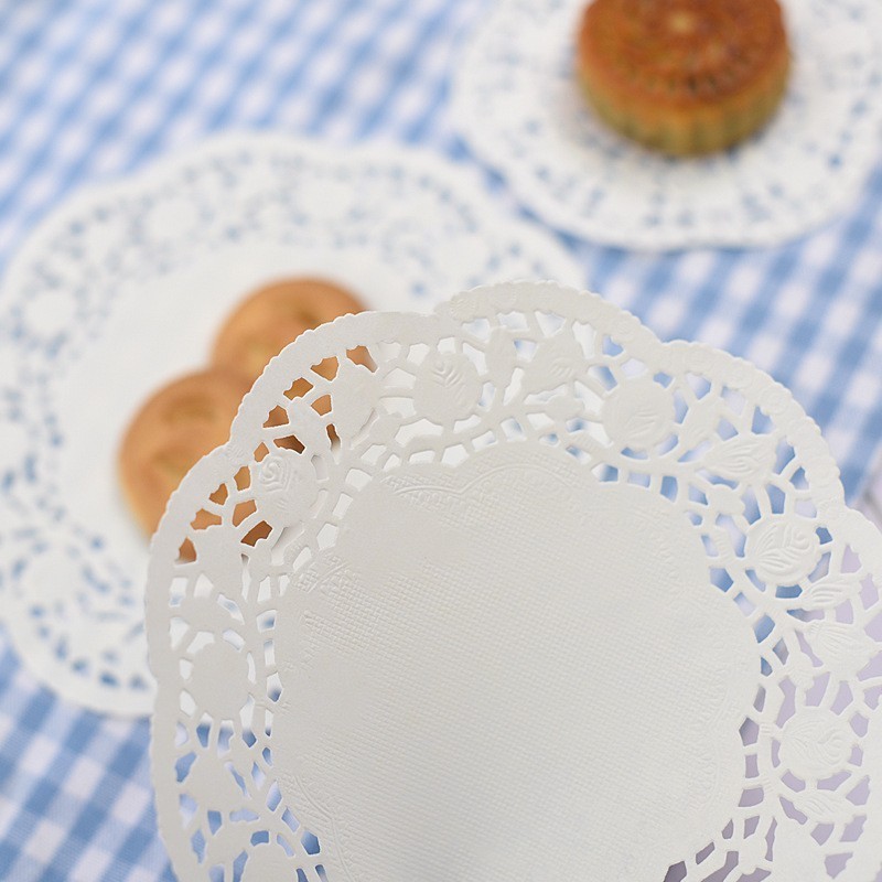 Hot Sele Greaseproof Lace Disposable White Paper Placemat Tea Table Mats Fried Chicken Food Wrapping Paper Doily Paper Doilies