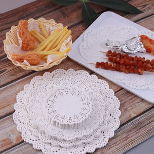 Hot Sele Greaseproof Lace Disposable White Paper Placemat Tea Table Mats Fried Chicken Food Wrapping Paper Doily Paper Doilies