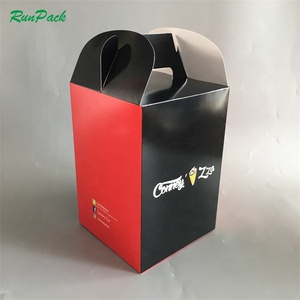 Disposable Biodegradable Pizza Cone Box with Handle Pizza Packaging Food Grade, Kraft Paper Custom Pizza Boxes