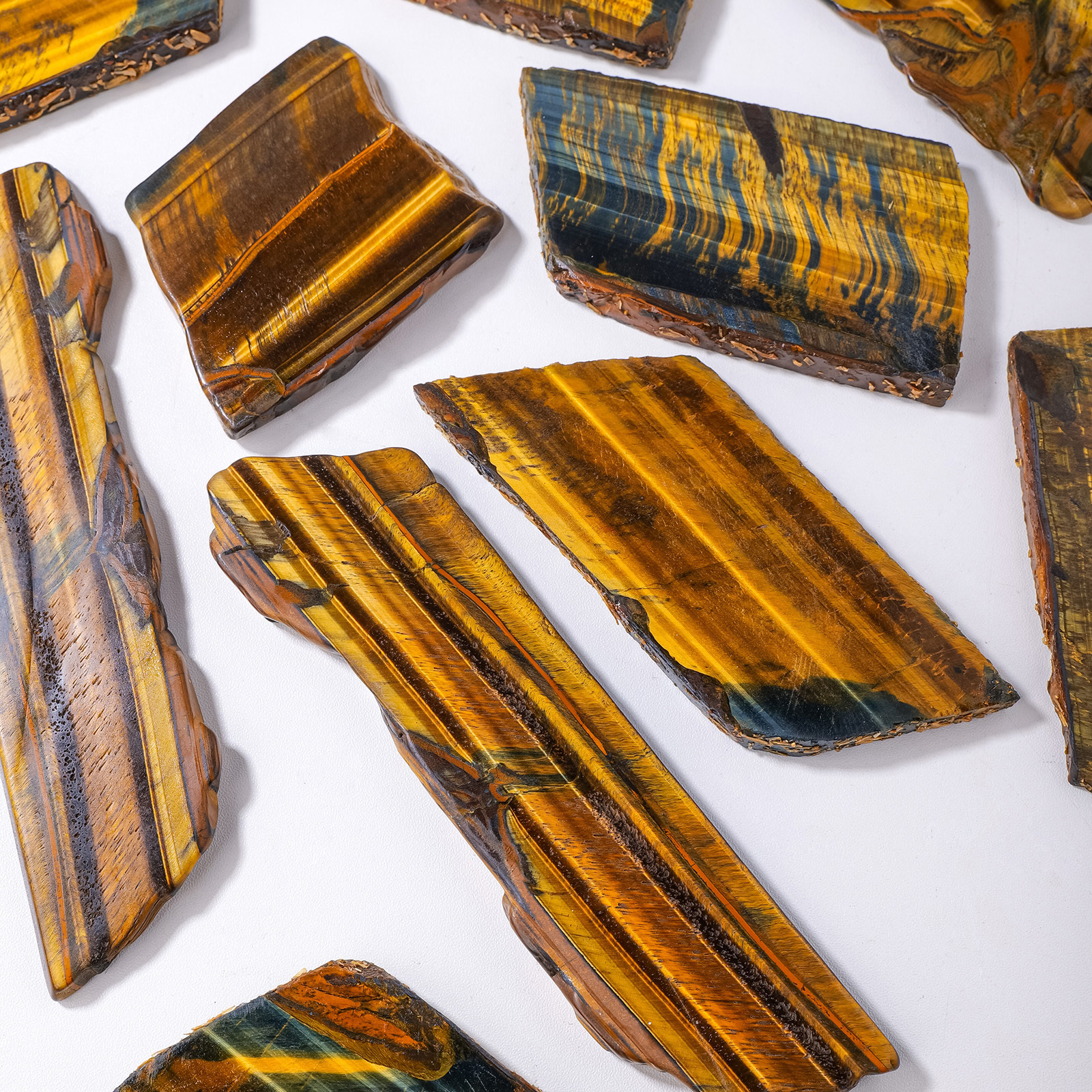 Hot Sale Natural Crystal Slice Reki Bulk Raw Gemstone Yellow Tiger Eye Slice for Decoration