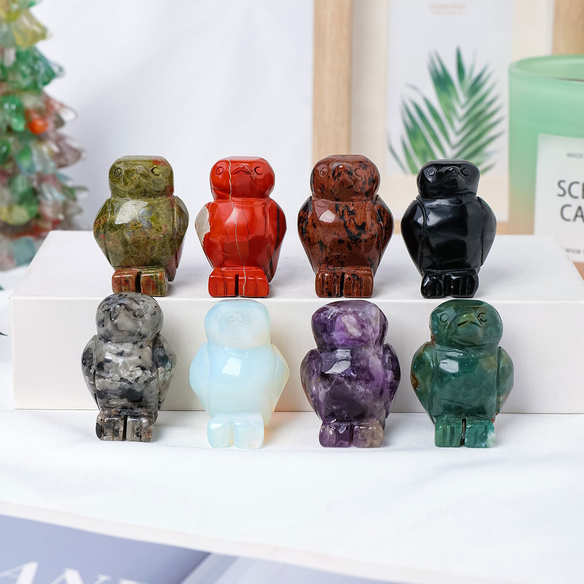 Wholesale Natural spiritual Healing Crystal crafts Penguin carving home decoration souvenirs