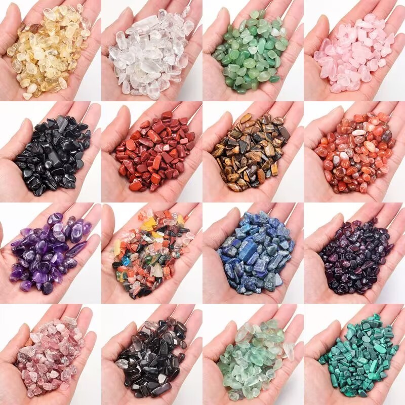 wholesale polished gemstone crystals stones chips natural gravel amethyst rose quartz crystal chips healing stones