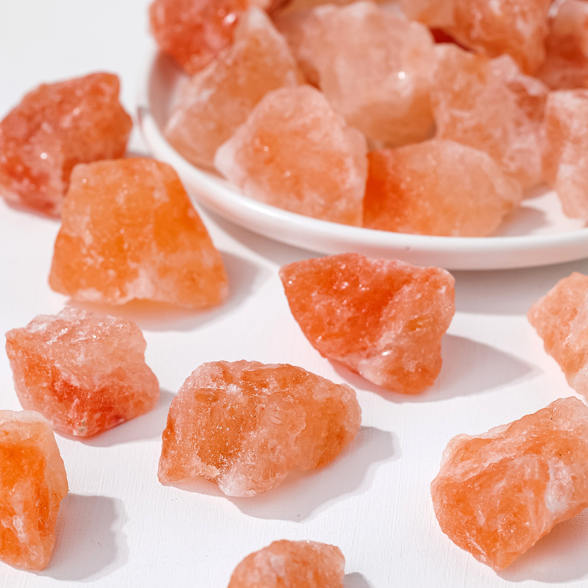 Wholesale Natural Orange Salt Stone Fragrance Stone  Aromatherapy Crystal Himalayan Orange Salt Block Rose Salt Original stone