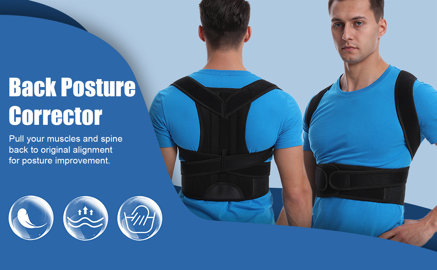 Hot selling  Adult Kids  Adjustable Back Posture Support Comfortable posture corrective brace for men and women