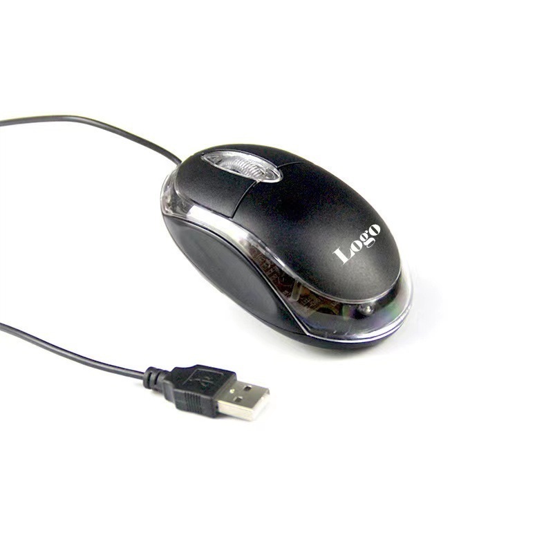 Factory hot sale optical mini 3D wired mouse black convenient noiseless USB computer mouse