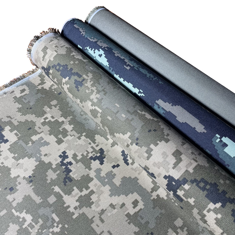 In stock camouflage printed pu coated 500d 1000d nylon cordura oxford fabric