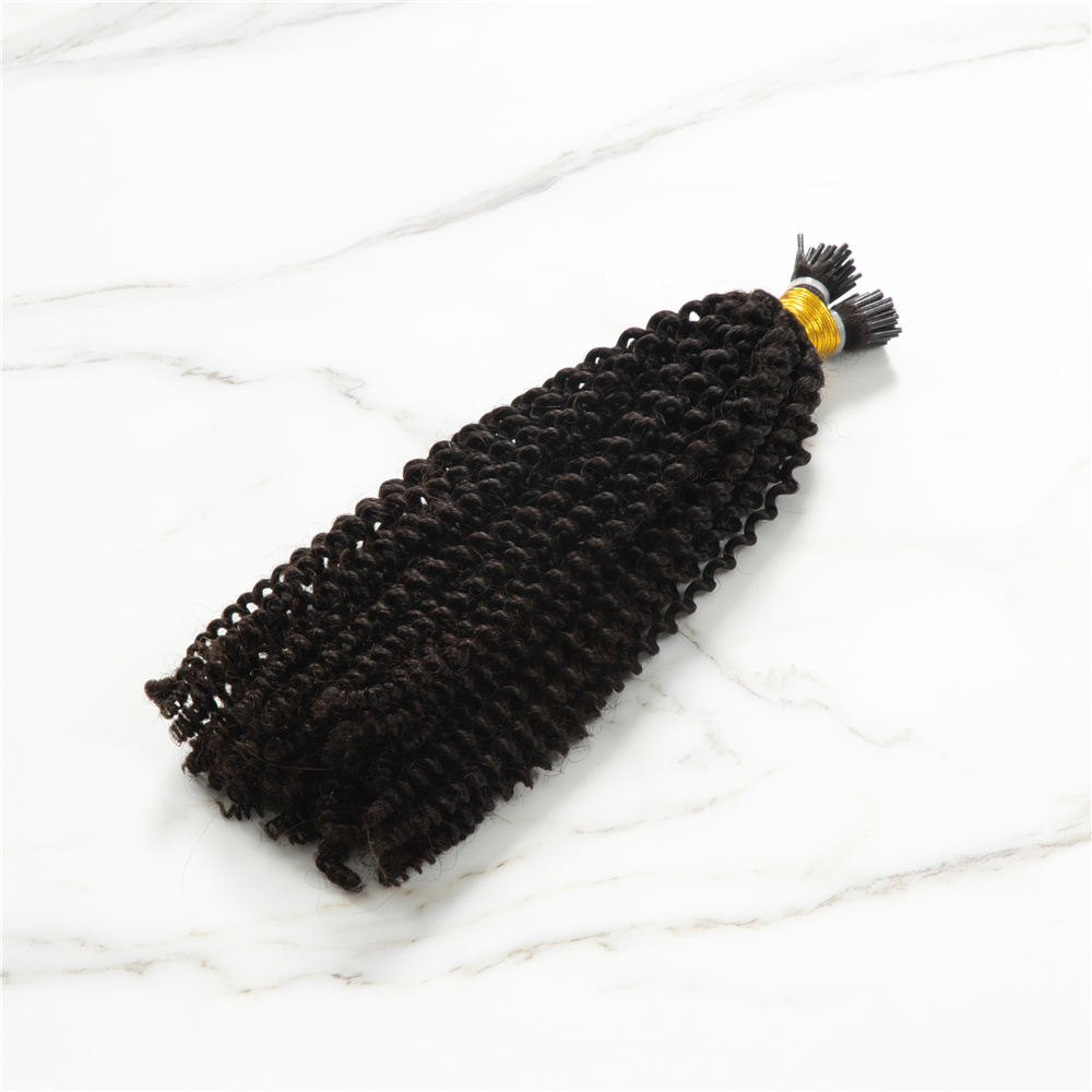 Dropshipping Human Hair Afro curly I Tip Hair Extensions 100% Real virgin Human Hair