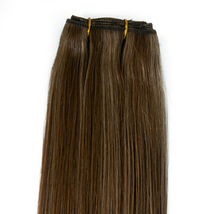 Salon use Weft Hair Extensions Real Human Hair Brown Highlight machine made weft in stock