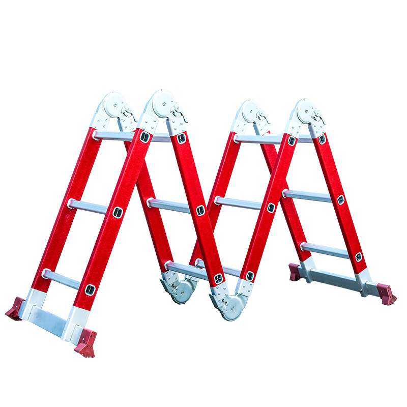 EN 131 Big Hinges Fiberglass FRP Multi-purpose Combination Folding Step Ladder