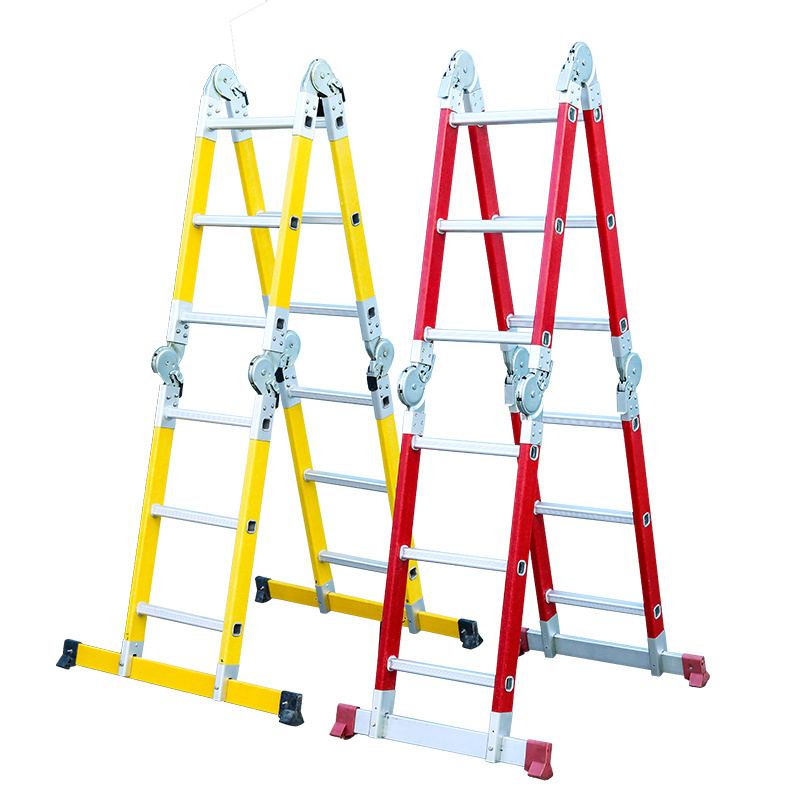 EN 131 Big Hinges Fiberglass FRP Multi-purpose Combination Folding Step Ladder