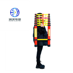 Pultrusion safety Lightweight 5m fiberglass telescopic step ladder frp ladder