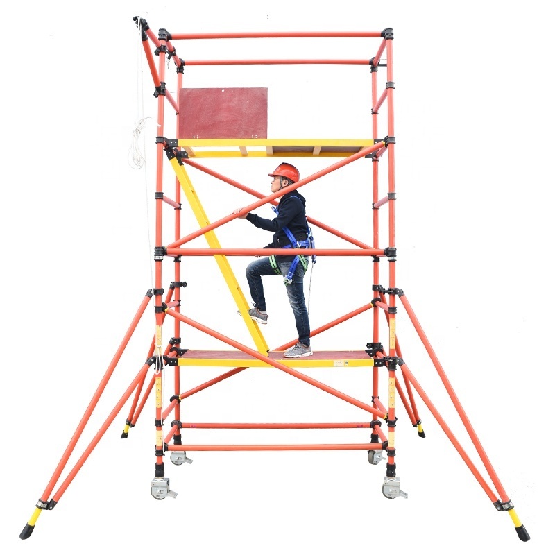 3m - 10m Platform Height Insulated Scaffold Fiberglass Scaffold with Plank