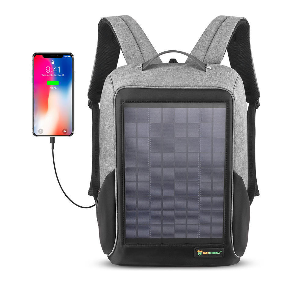 USB Energy chargeable Battery Power Laptop Back Pack Travel Bag Smart 10W Solar Panel Backpack for Phones Camping