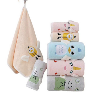 Towel bath towel coral velvet enlarged and thickened household adult face towel cartoon embroidery with goods gift wholesale