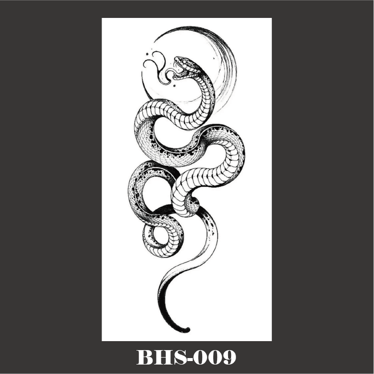 Waterproof black animal flower snake tattoo stickers temporary tattoo snake