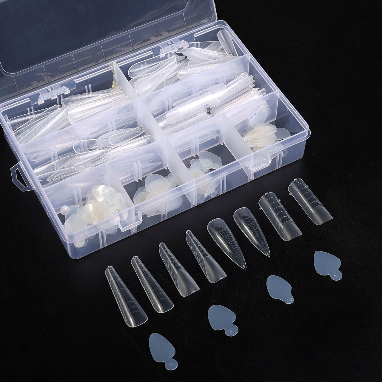 Nail Tips 500pcs Wide Clear Wide False Nail Tips Acrylic Half Cover French Feet Nail Tips