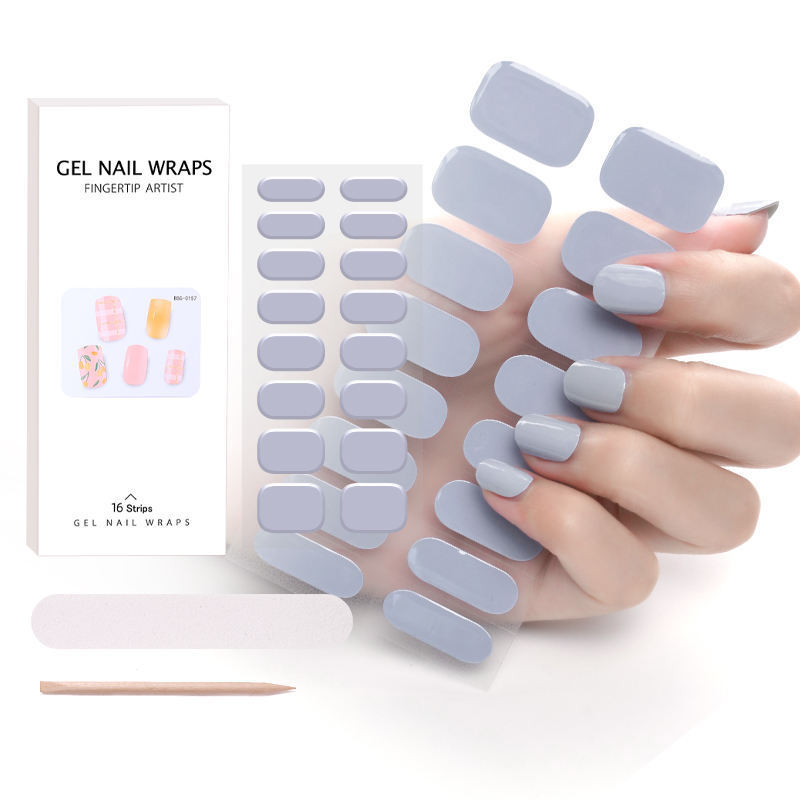 Wholesale Beauty Full Cover Semi Cured Nail Sticker Adhesive Nail Wraps 100% Nail Polish