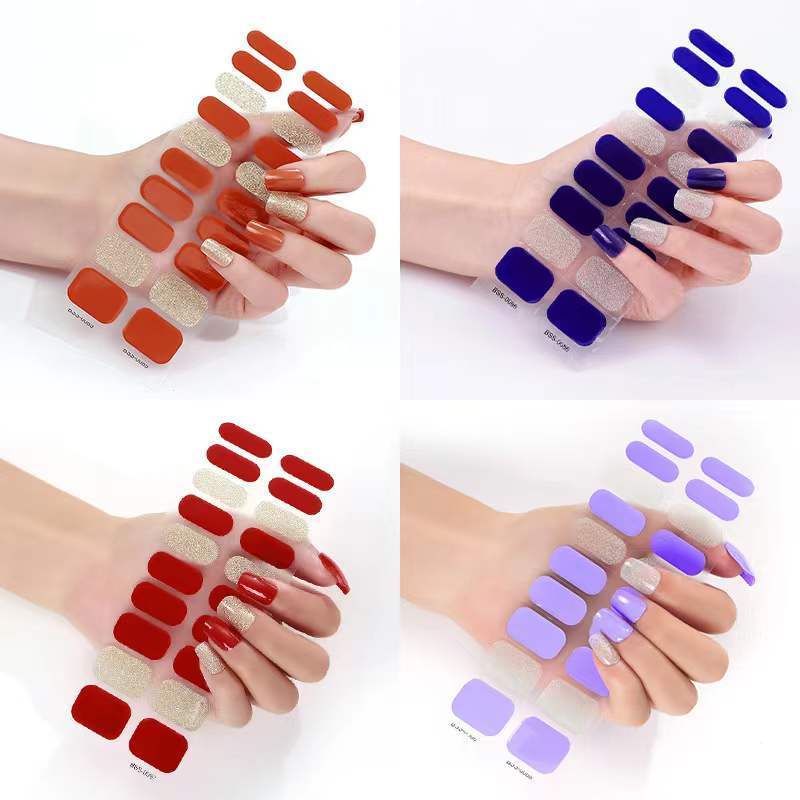 Factory Supplier Designs Custom Semi Cured Gel Nail Polish Sticker Wraps