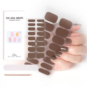 Beauty Sticker Gel Nail Strips Cheap Price Gel Nail with The Uv Semi-cured Gel Nail Sticker Smart Plastic Wrap Plastic Bags