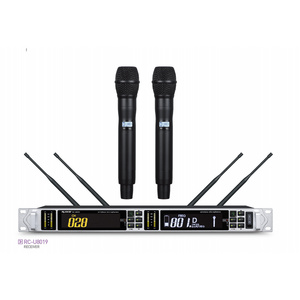 2 channel wireless microphone professional stage performance cordless church mic uhf wireless karaoke microphone