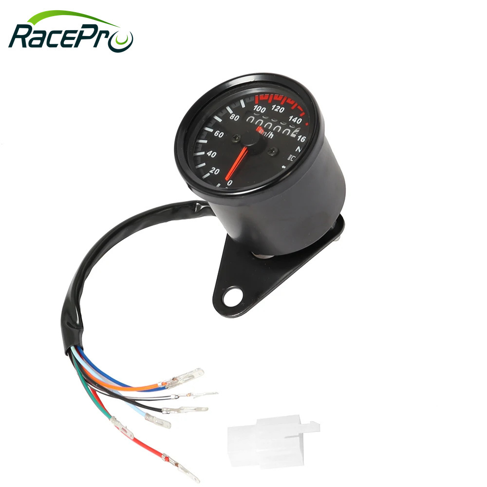 RACEPRO Universal 12V Motorcycle Speedometer Odometer LED Digital Indicator Cafe Racer Dual Speed Meter Dash Board Instruments