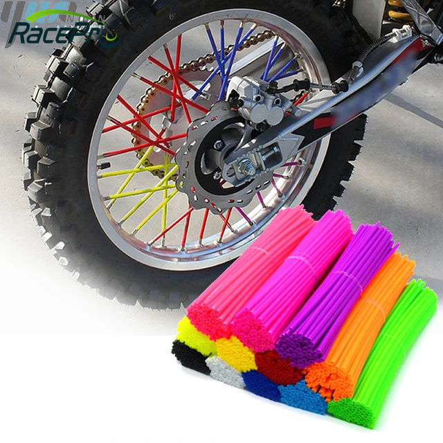 RACEPRO 72Pcs Spoke Shrouds Wheel Covers Motorcycle Dirt Bike Spoke Skins Covers Wraps Wheel Rim Guard Protector