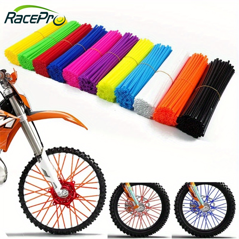 RACEPRO 72Pcs Spoke Shrouds Wheel Covers Motorcycle Dirt Bike Spoke Skins Covers Wraps Wheel Rim Guard Protector