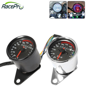 RACEPRO Universal 12V Motorcycle Speedometer Odometer LED Digital Indicator Cafe Racer Dual Speed Meter Dash Board Instruments