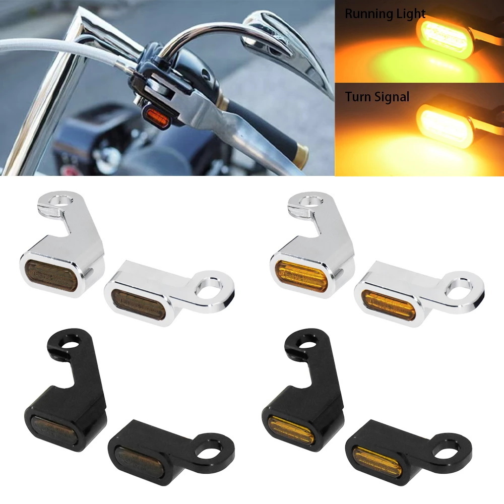 Motorcycle 2PCS Mini LED Lamp Amber Light 12V E Mark Turn Signals For Harley Softail Breakout 16-17 Touring Road King Glide 14-2