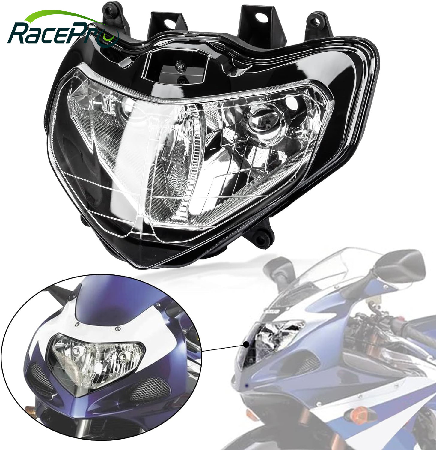 Custom Front Headlight Head Light Assembly For Suzuki GSXR 600 750 1000 2001-2002-2003